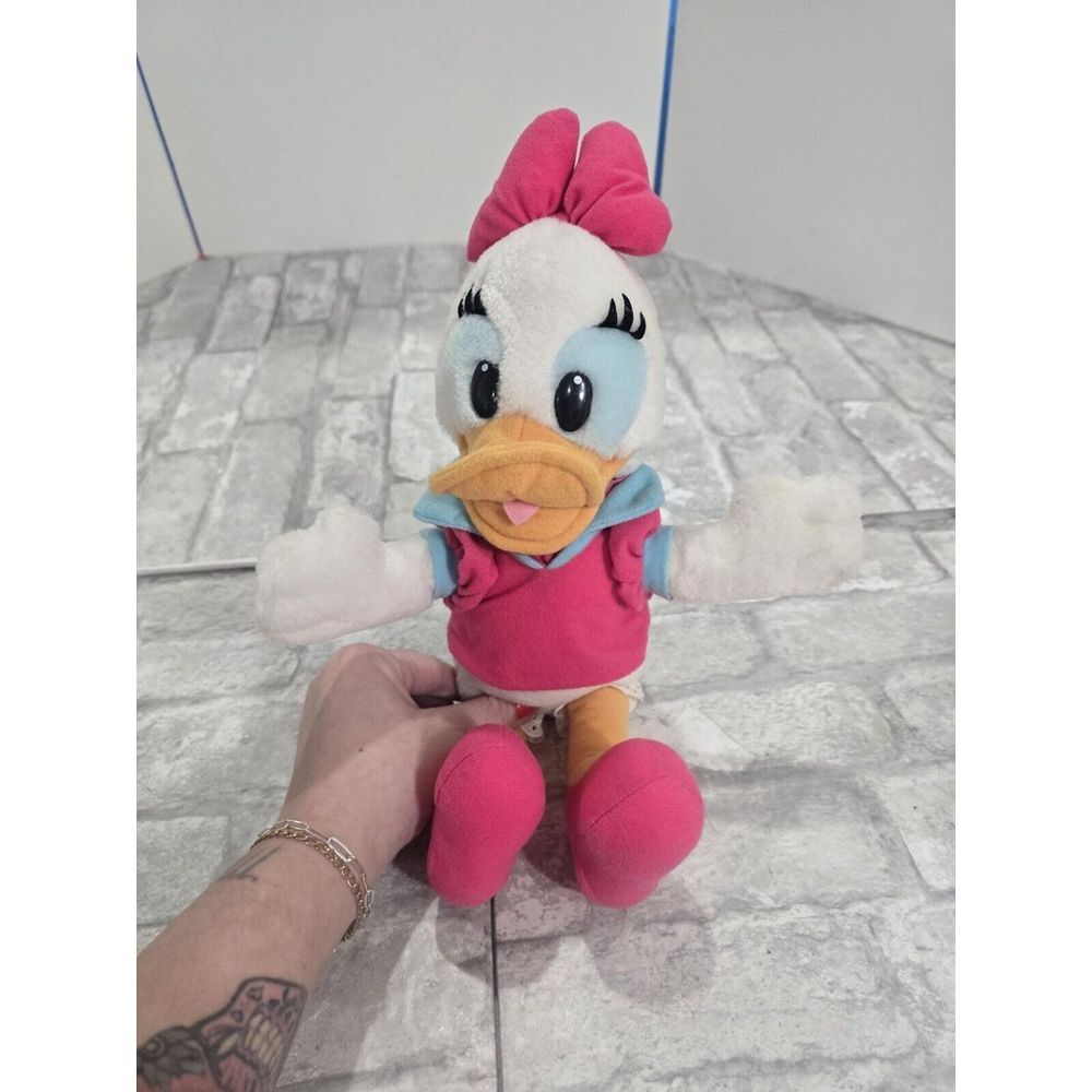 Walt Disney World DAISY DUCK 15" Plush‎ - Pink Dress Bow Stuffed Animal